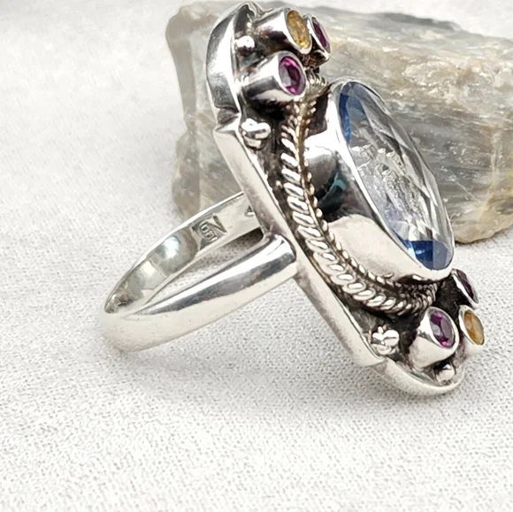 Nicky Butler Silver Rings Nicky Butler RAJ LIMITED EDITION Quartz 925 Sterling Silver NB Ring ...
